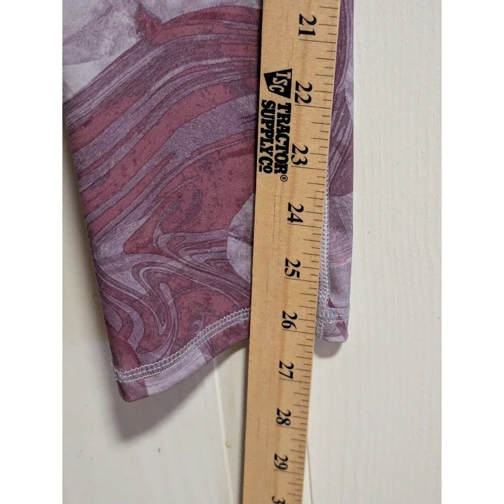 Old Navy Active Girls XL 14-16 Abstract Ankle Leggings Purple Gray Pink Pockets